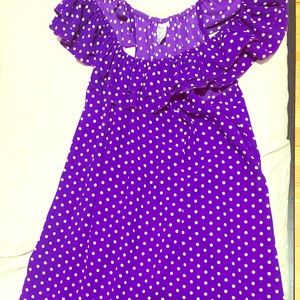 Polka dot off-shoulder dress